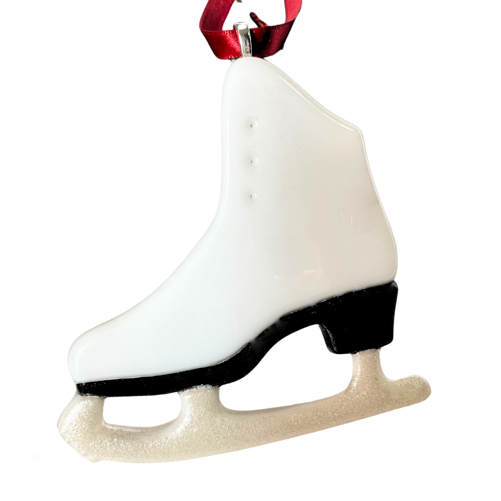 Ice Skate Fused Glass Ornament
