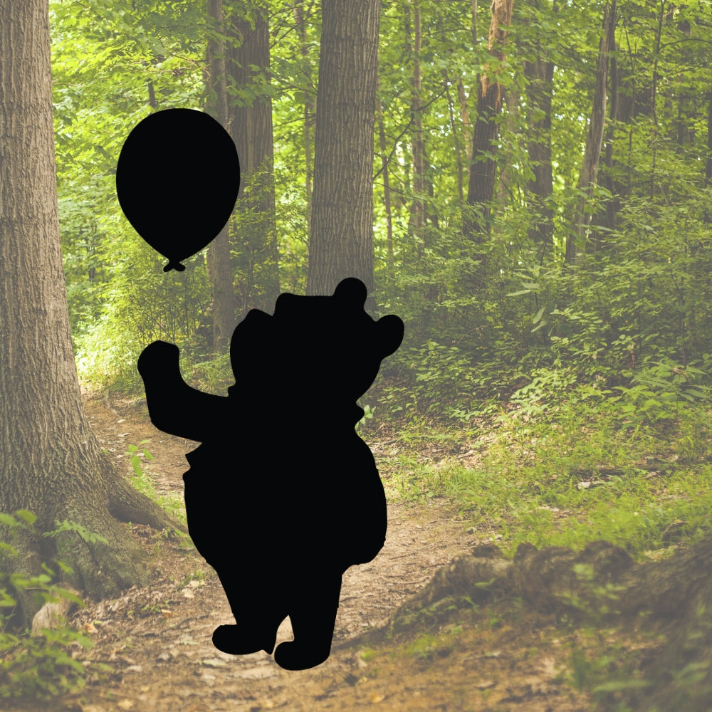 Precut shape of a cute bear in the woods made from Oceanside COE 96