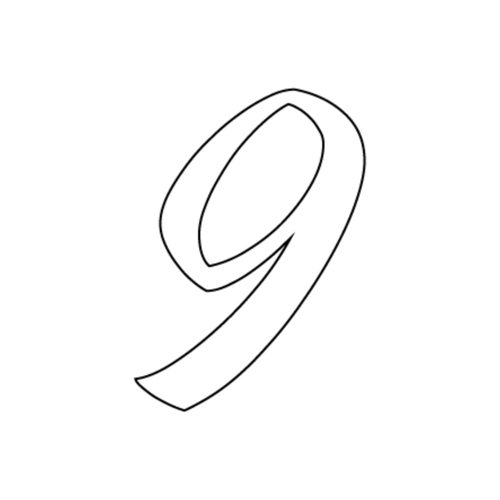 Precut Glass Numbers - Script - White - COE 90