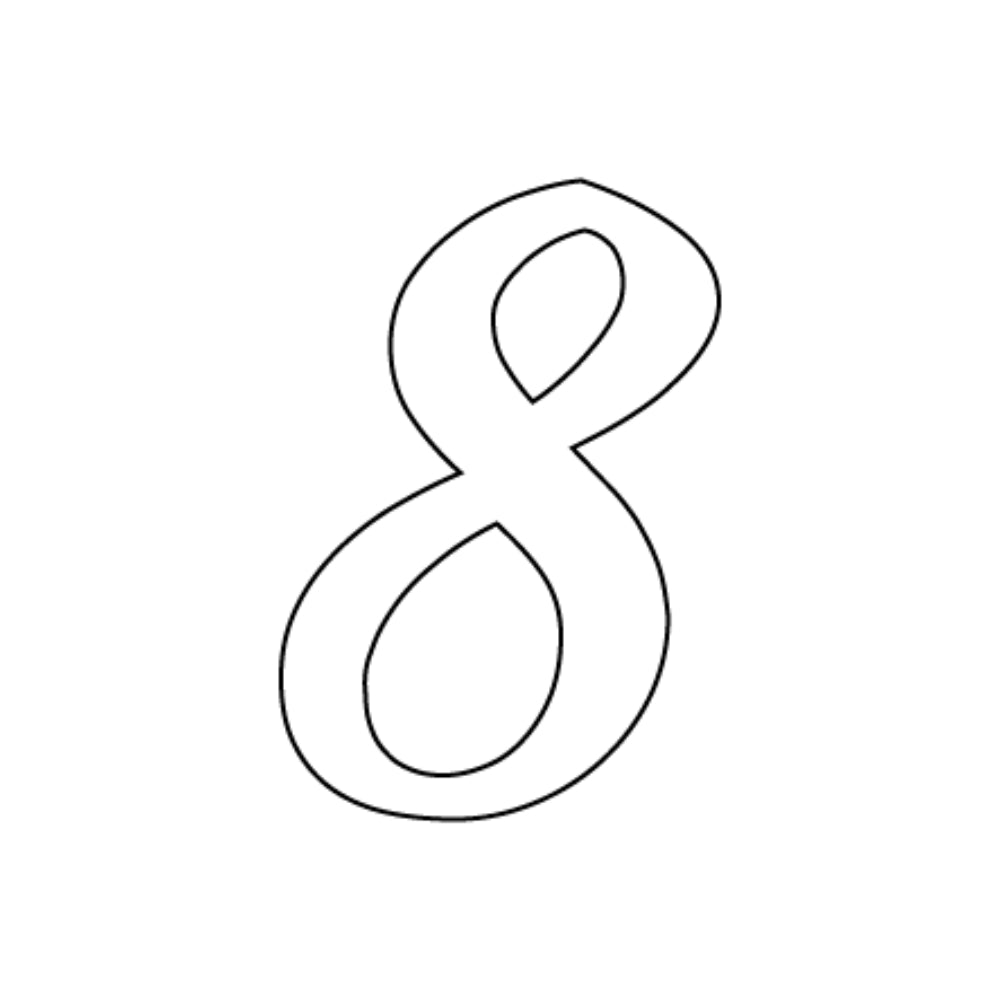 Precut Glass Numbers - Script - White - COE 90