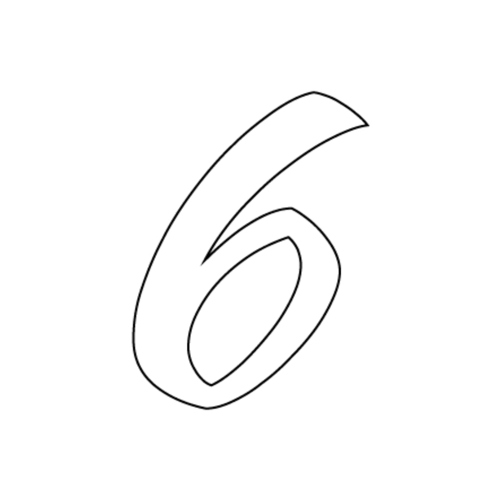 Precut Glass Numbers - Script - White - COE 90