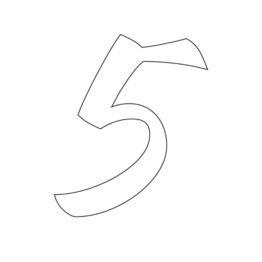 Precut Glass Numbers - Script - White - COE 90