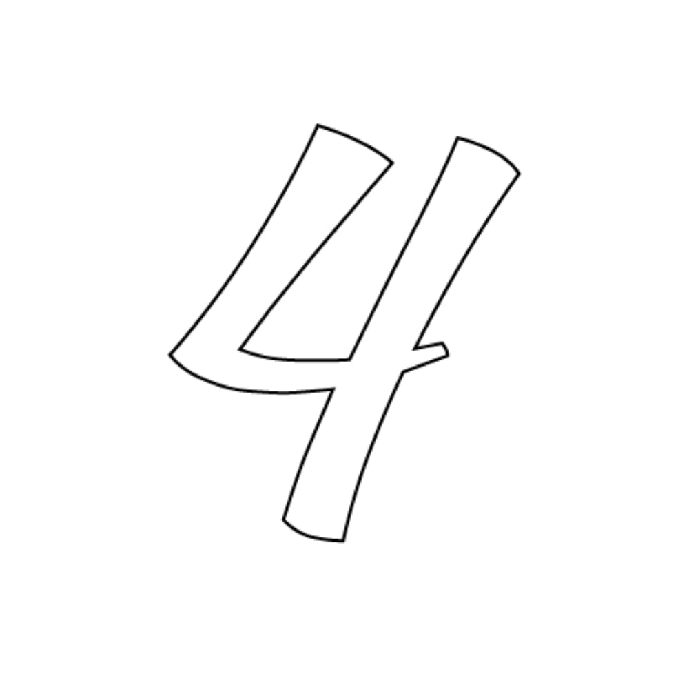 Precut Glass Numbers - Script - White - COE 90