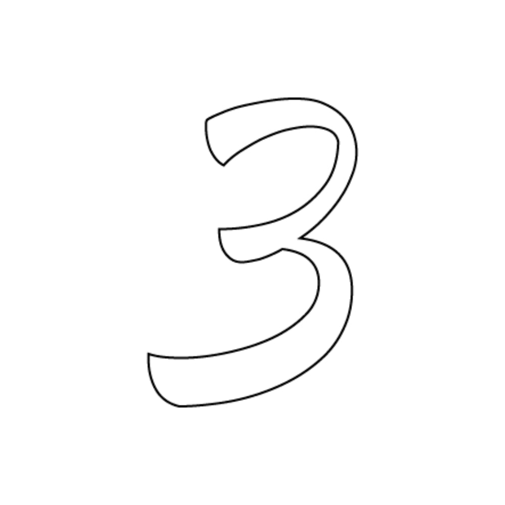 Precut Glass Numbers - Script - White - COE 90