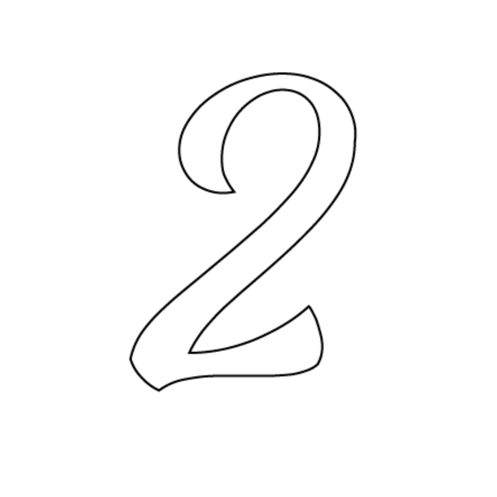 Precut Glass Numbers - Script - White - COE 90