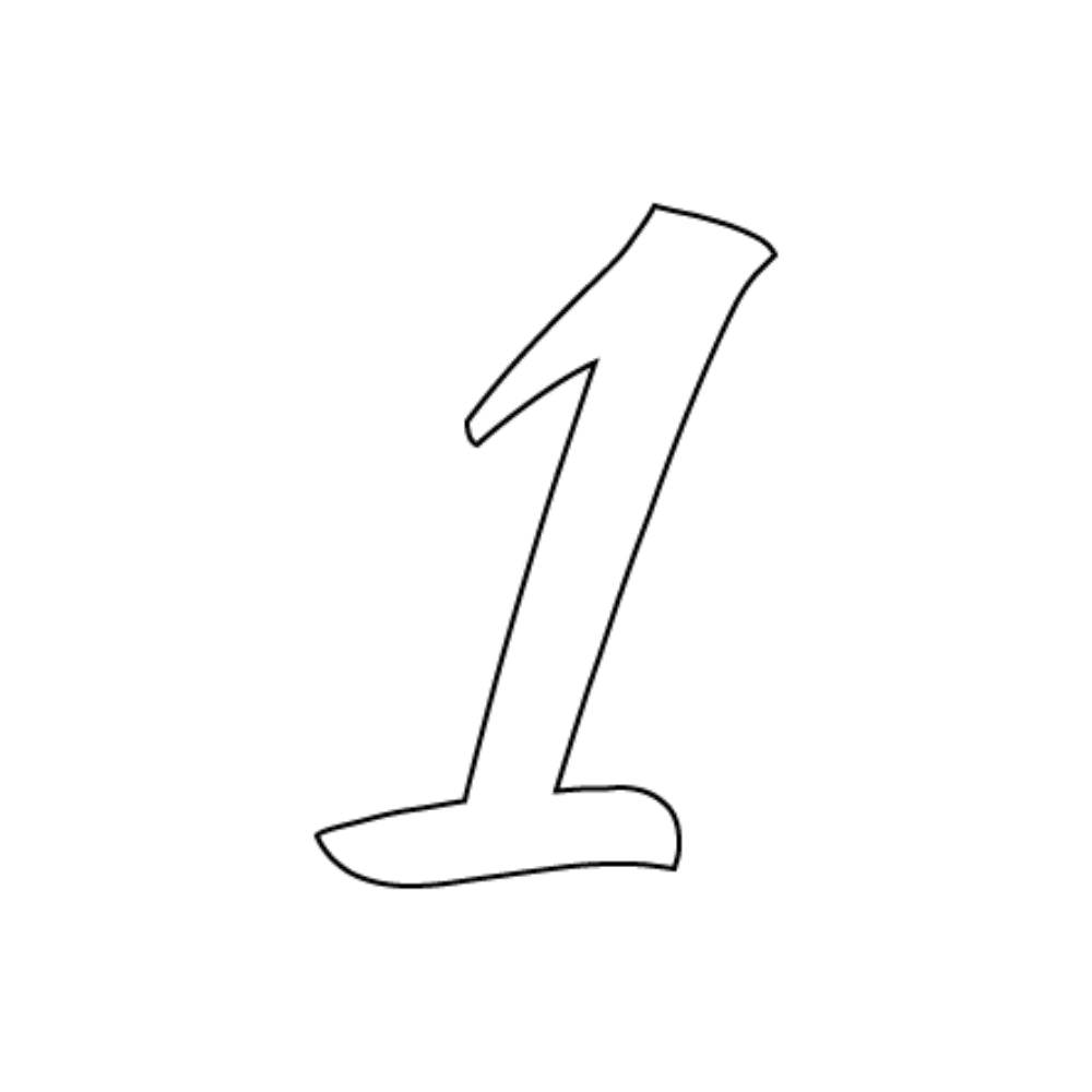 Precut Glass Numbers - Script - White - COE 90