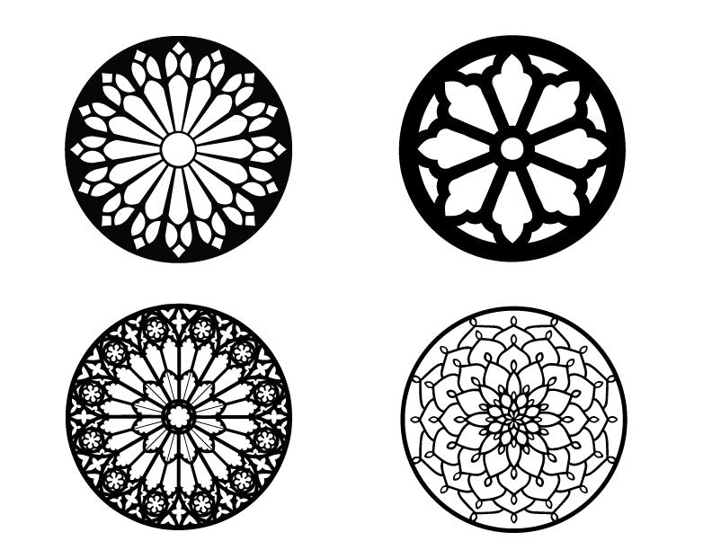 Rose Window Silk Screen Stencils