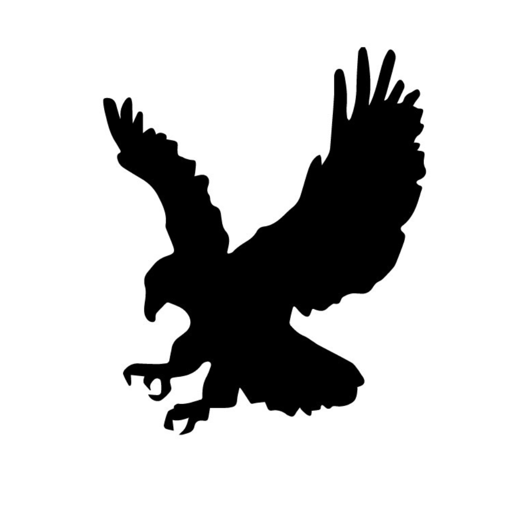 Precut glass in shape of attacking eagle