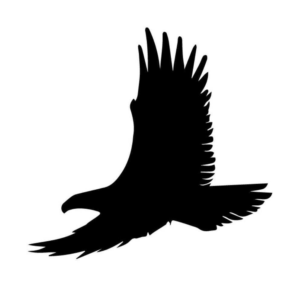 Precut glass shape of eagle.