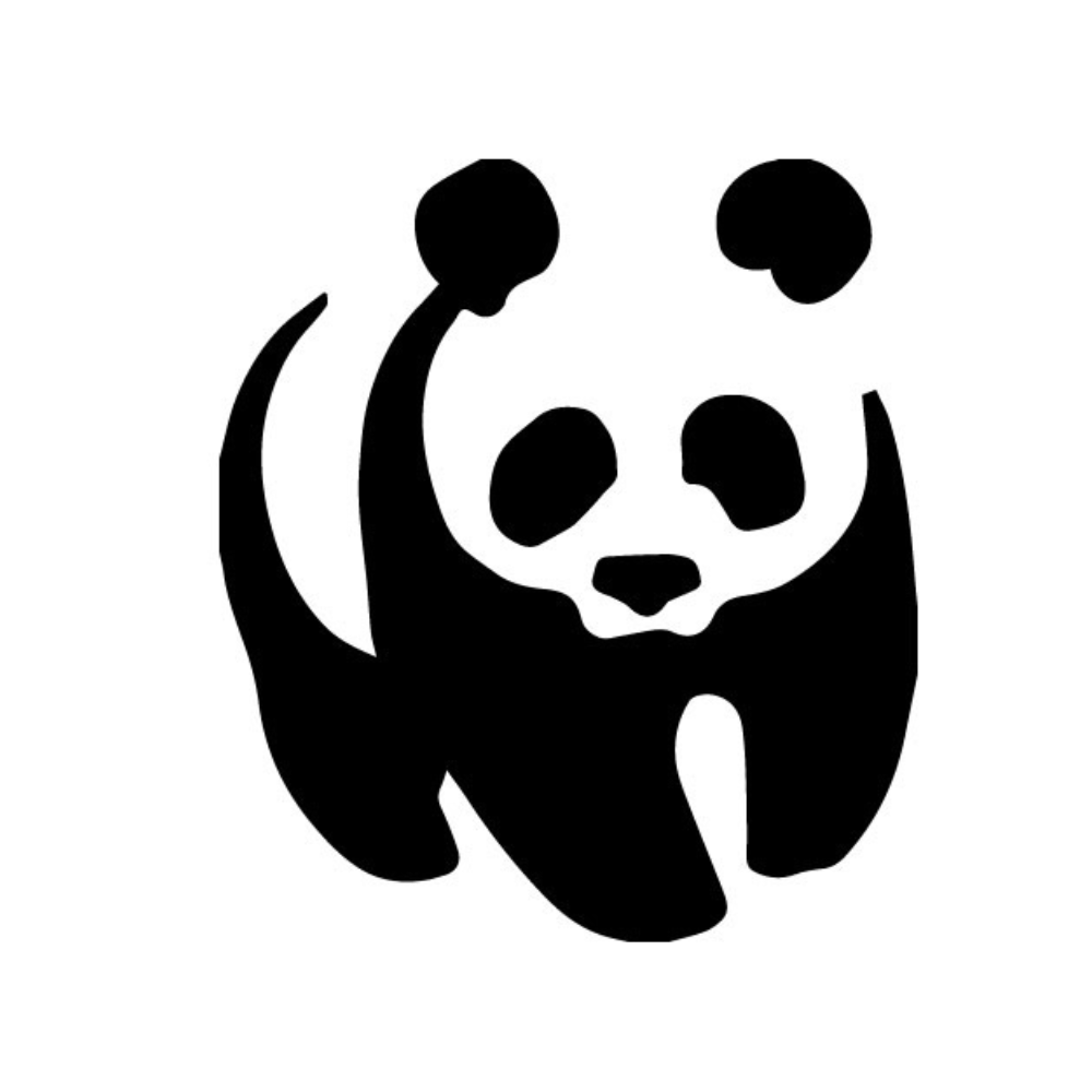 Precut glass shape of a panda.