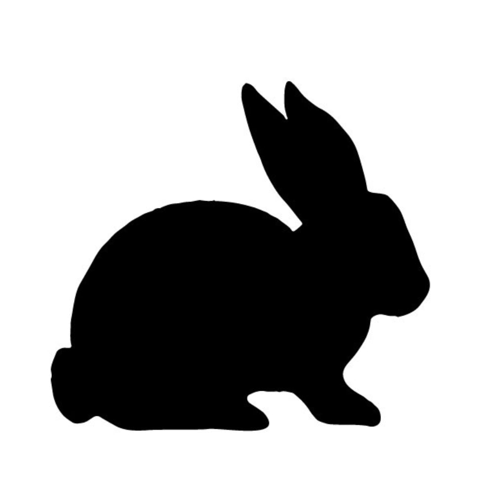 Precut glass shape of bunny rabbit.
