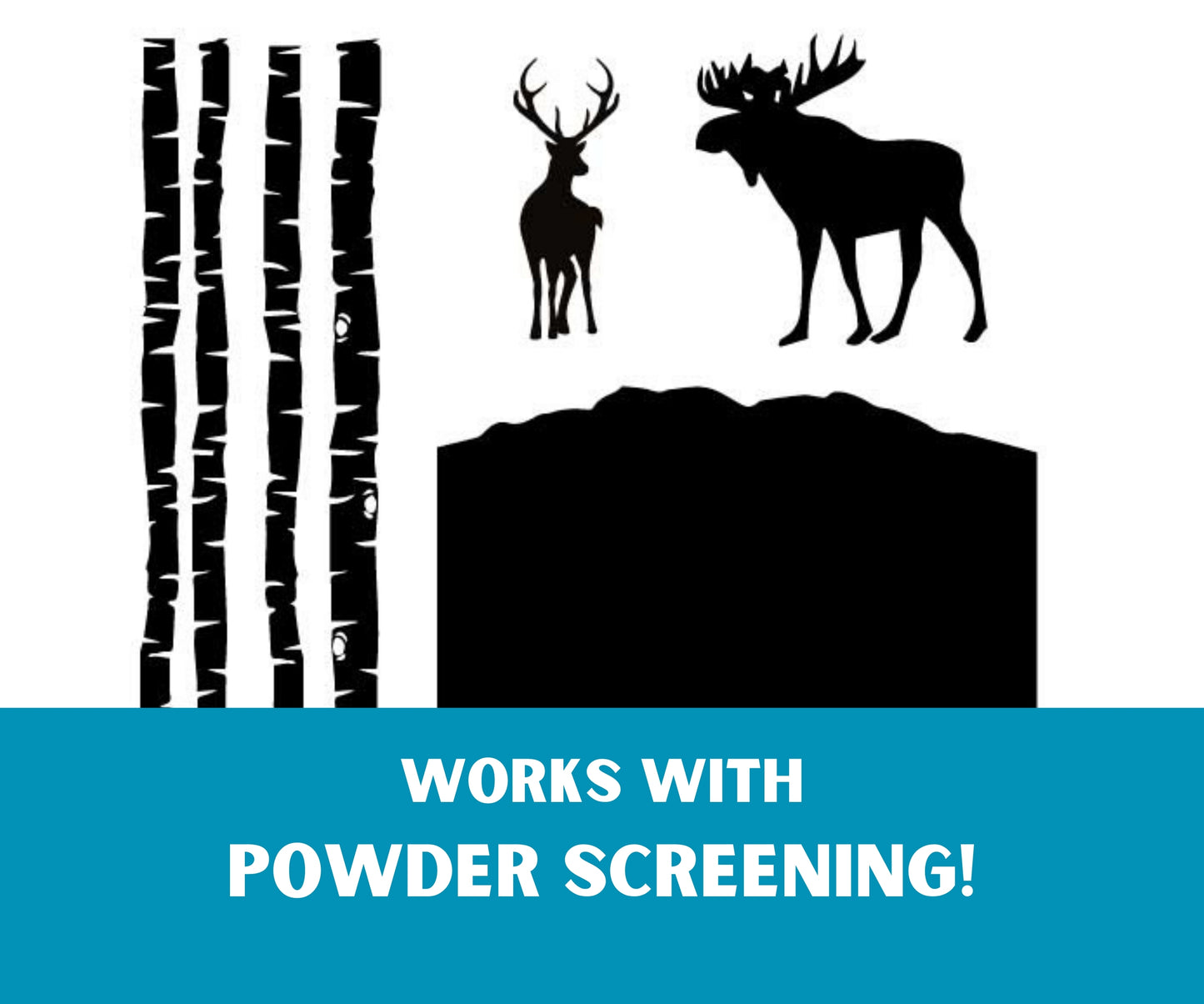 Trees, Moose & Deer Silk Screen