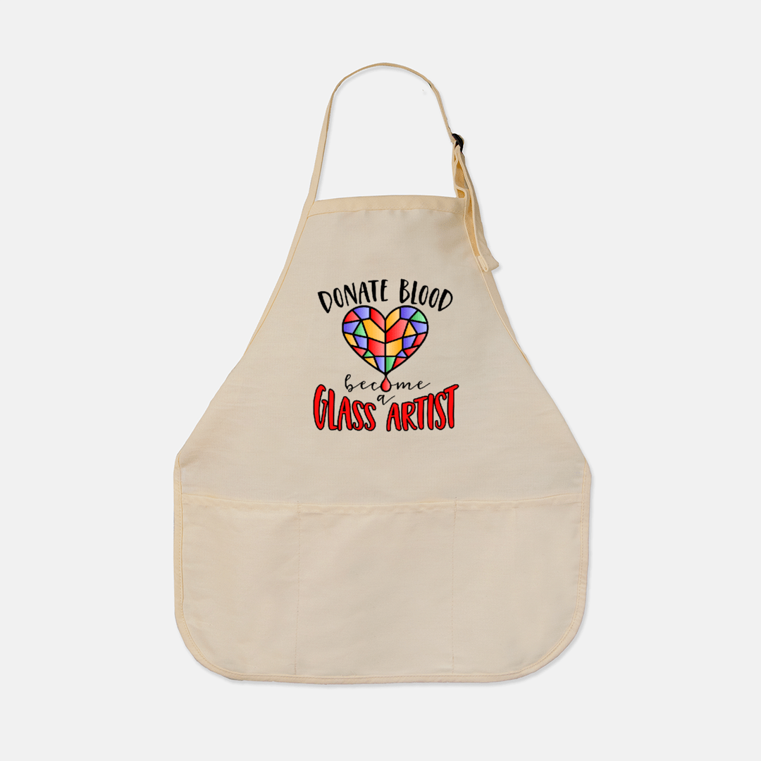 Fuse Muse Fused Glass Apparel, Etc... Donate Blood Become a Glass Artist Apron