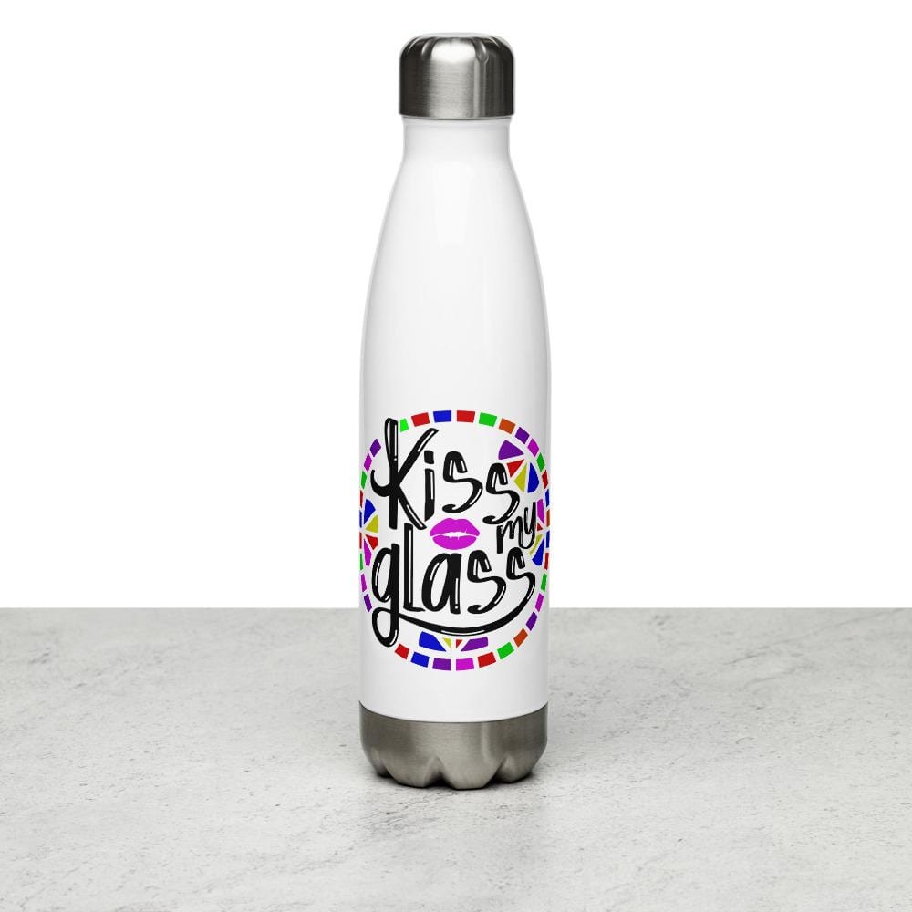 Fuse Muse Fused Glass Kiss My Glass Stainless Steel Water Bottle