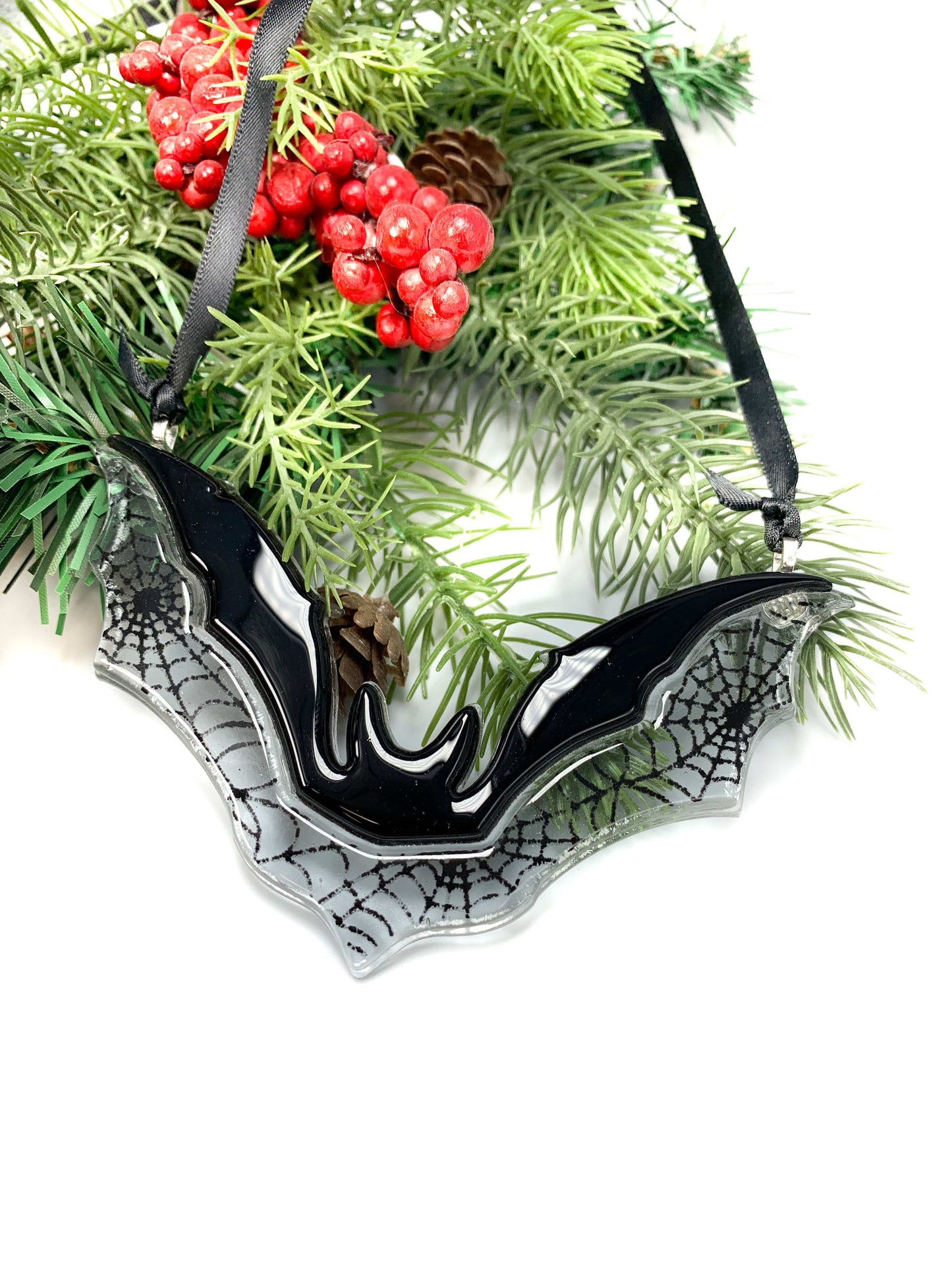 Halloween Bat Fused Glass Ornament
