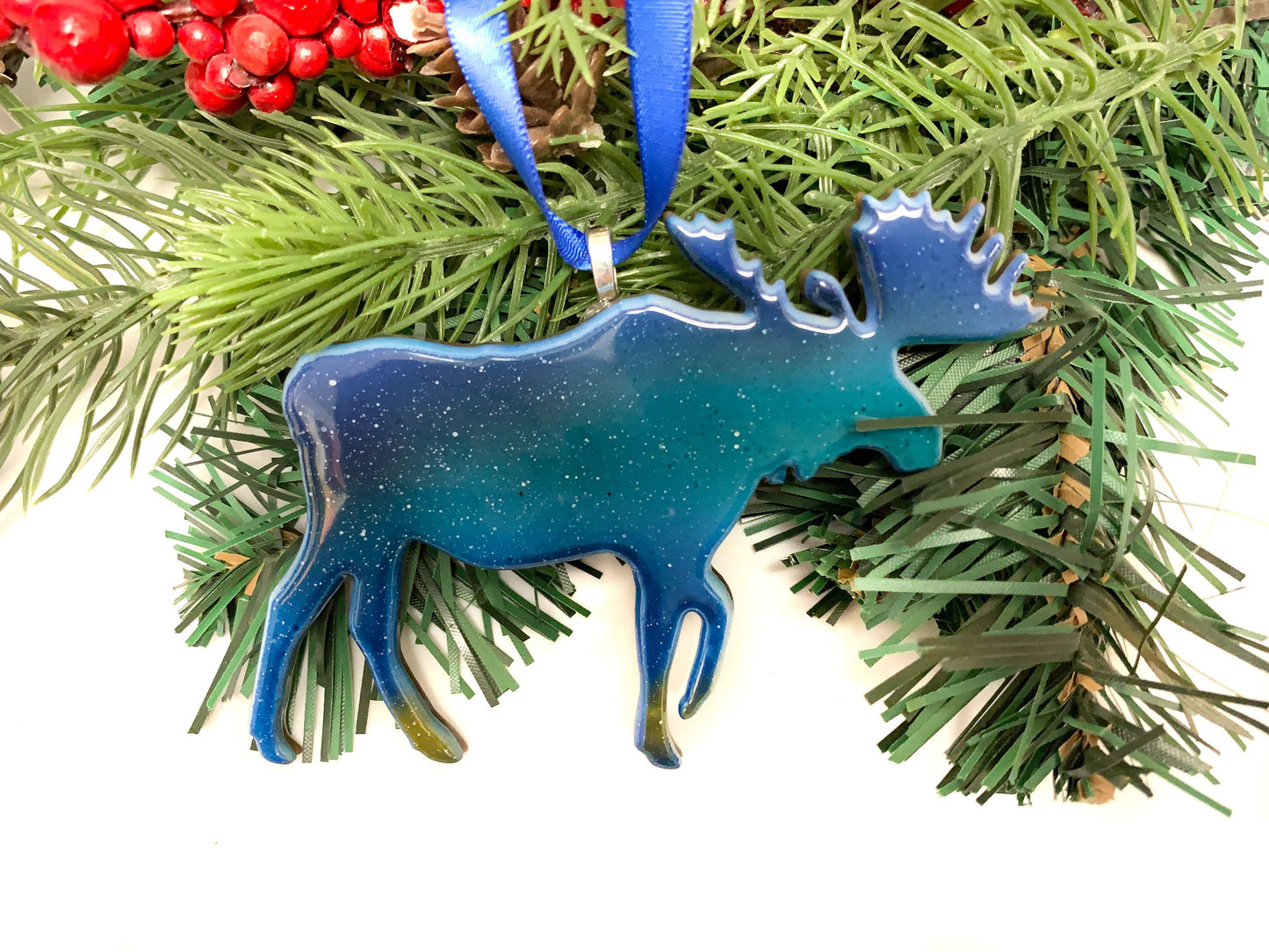 Moose Fused Glass Ornament