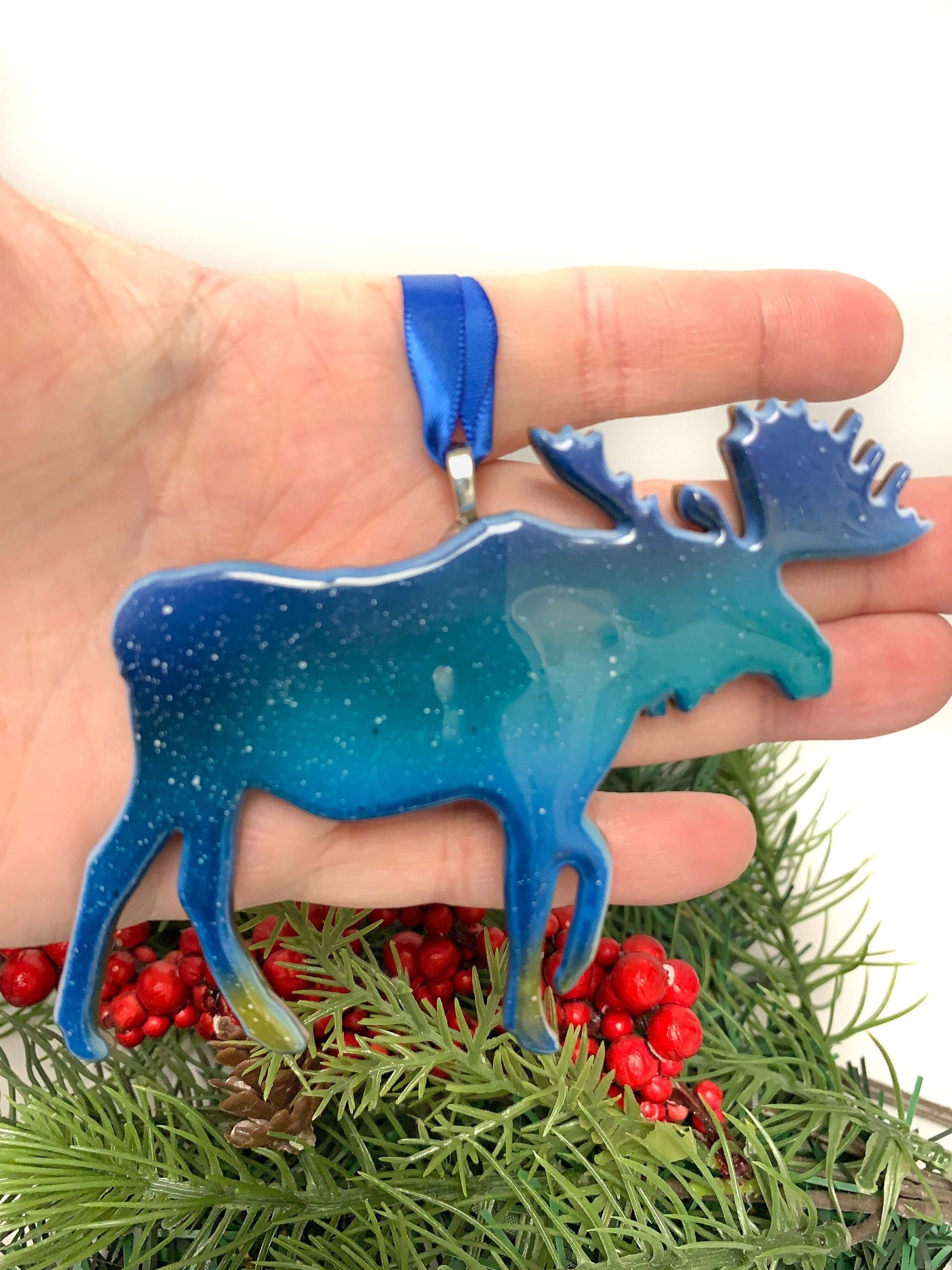 Moose Fused Glass Ornament