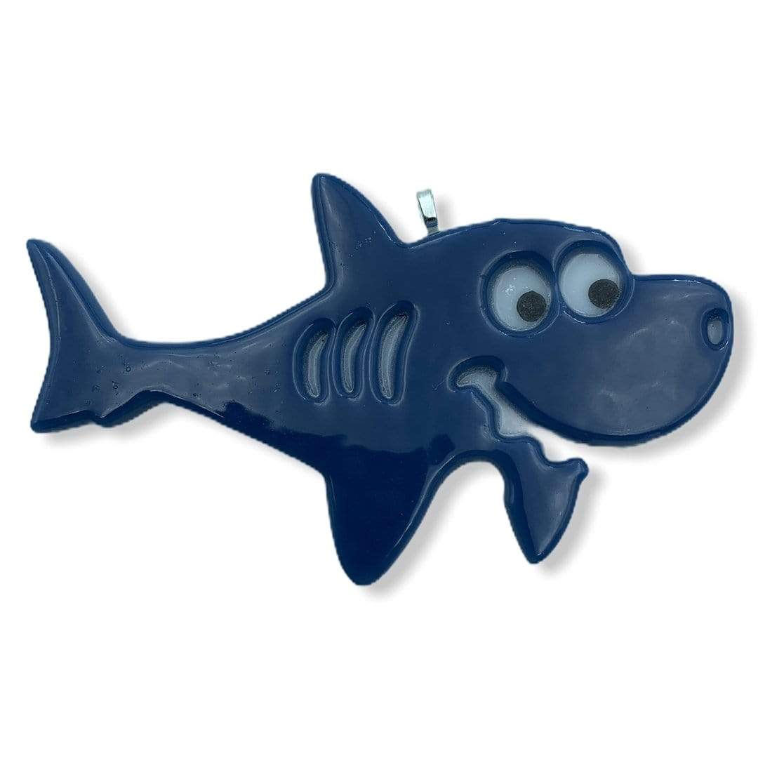 Fused Glass Shark Christmas Ornament