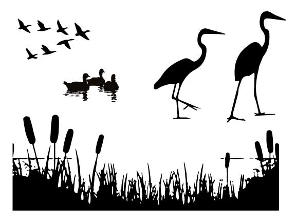 Marsh Landscape Silk Screen