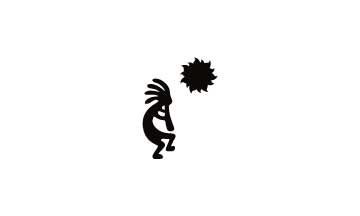 Kokopelli and the sun silk screen design