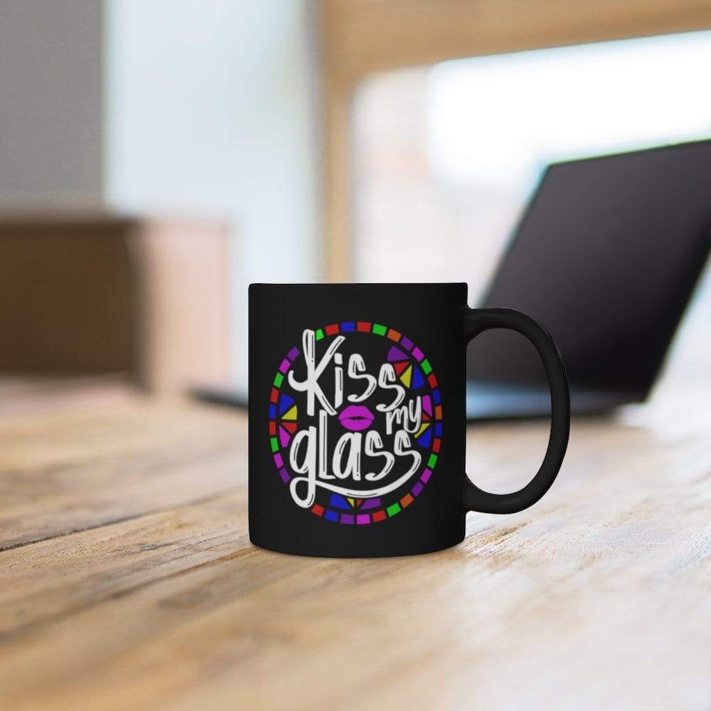 Printify Mug 11oz Kiss My Glass - Black mug 11oz