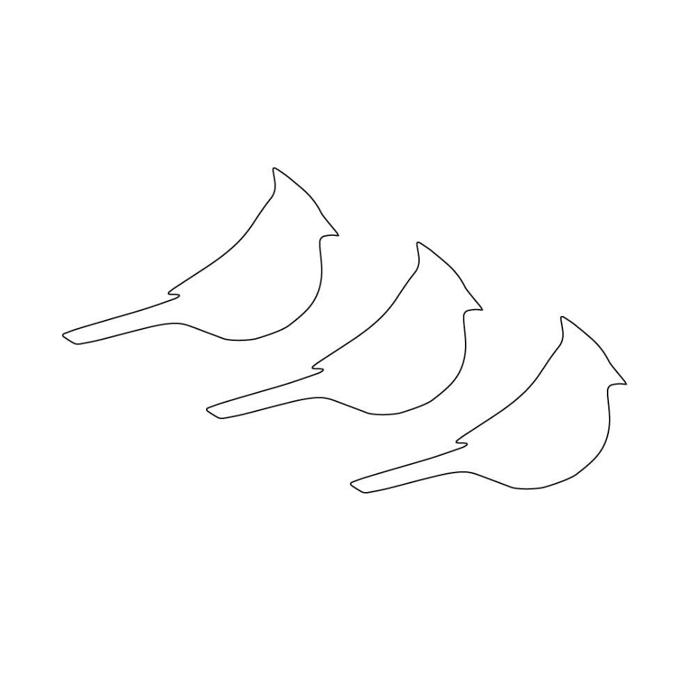Cardinal (3pk) Precut Glass Shape - COE 90