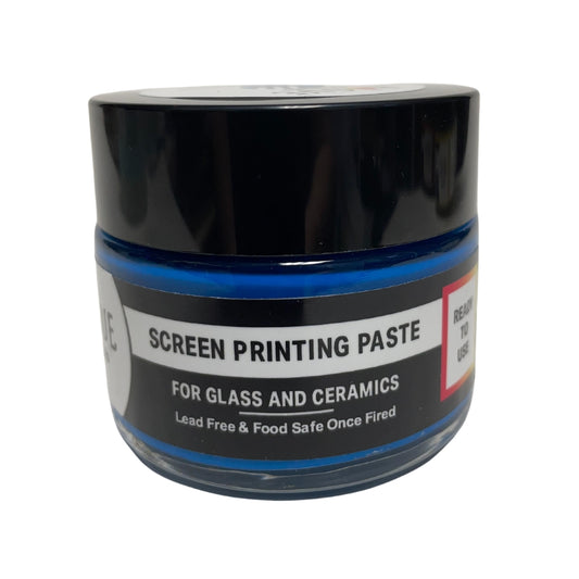 Screen Printing Paste made from Rogue Enamels in Vivid Turquise for fused glass and ceramics