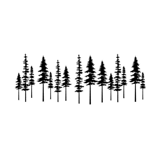Spruce Trees Adhesive Silk Screen Stencil Design