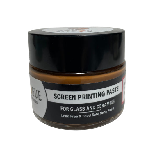 Screen Printing Paste made from Rogue Enamels in Golden Brown for fused glass and ceramics