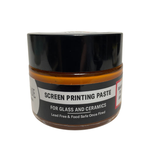 Screen Printing Paste made from Rogue Enamels in Mandorin Orange for fused glass and ceramics