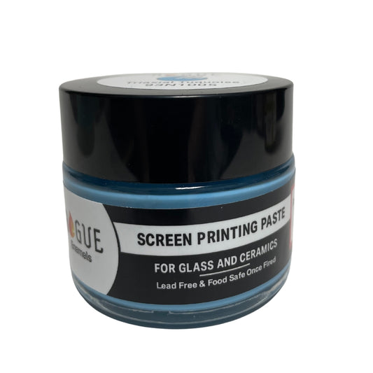 Screen Printing Paste made from Rogue Enamels in Triaxial Turquoise for fused glass and ceramics