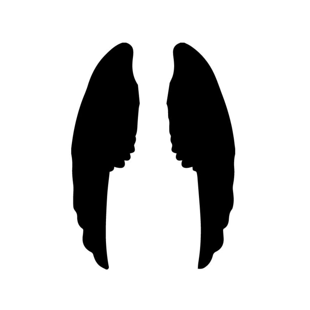 Precut glass shape of angel wings