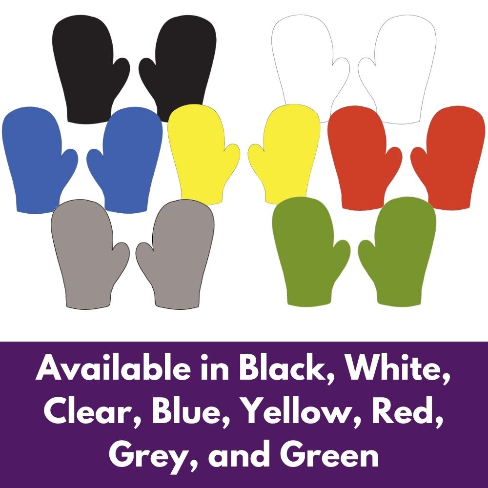 Precut glass shape of mittens in multiple colours.