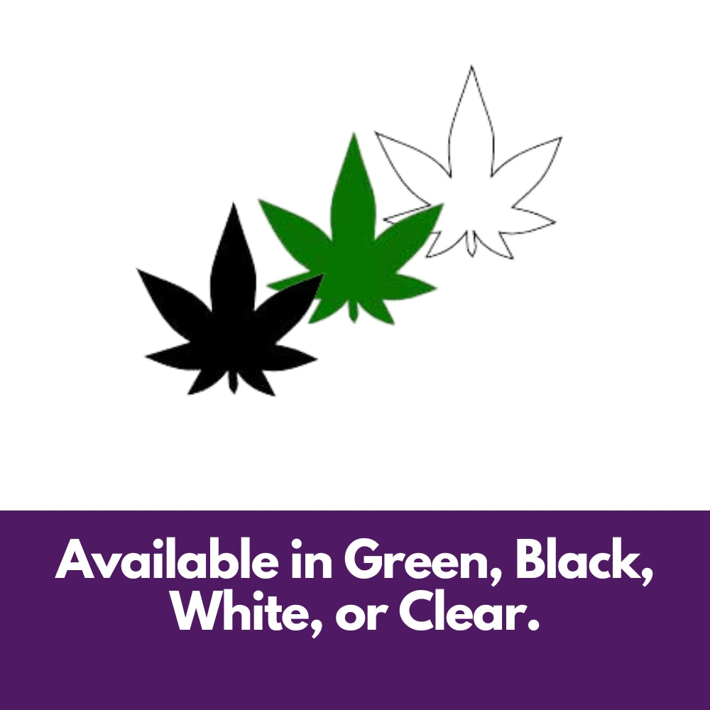 Precut glass shape of a marijuana leaf in alternate colours.