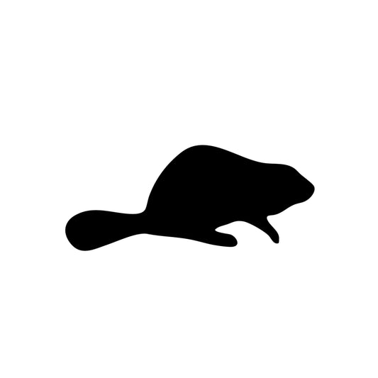 Precut glass shape of a beaver in black glass.