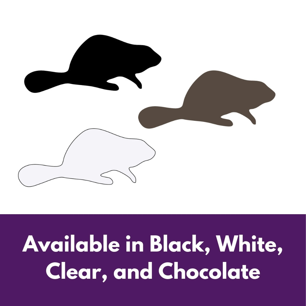 Precut glass shape of beaver in multiple colors.