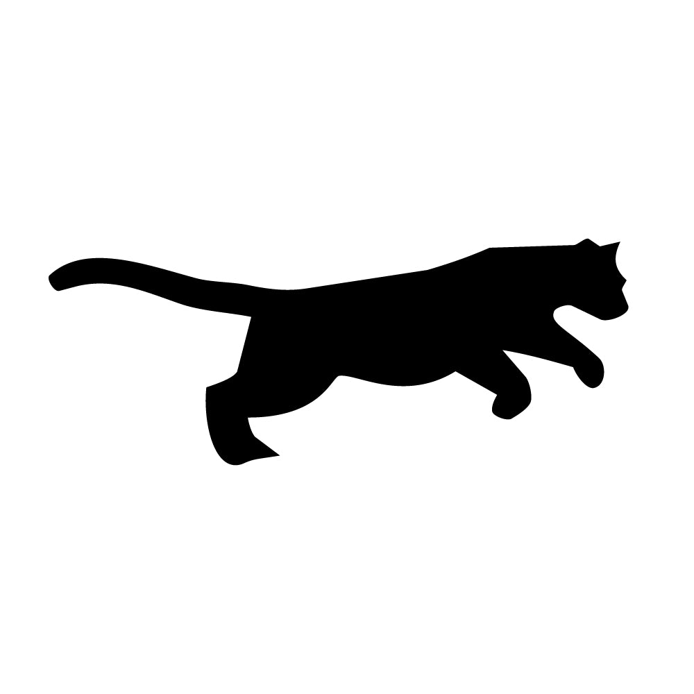 Black cougar glass precut silhouette for  fused glass projects.