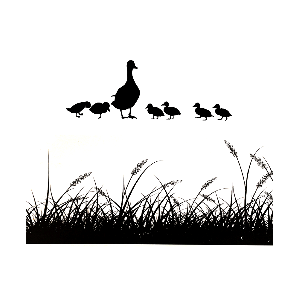 Ducks and Long Grass Adhesive Silk Screen Stencil Design