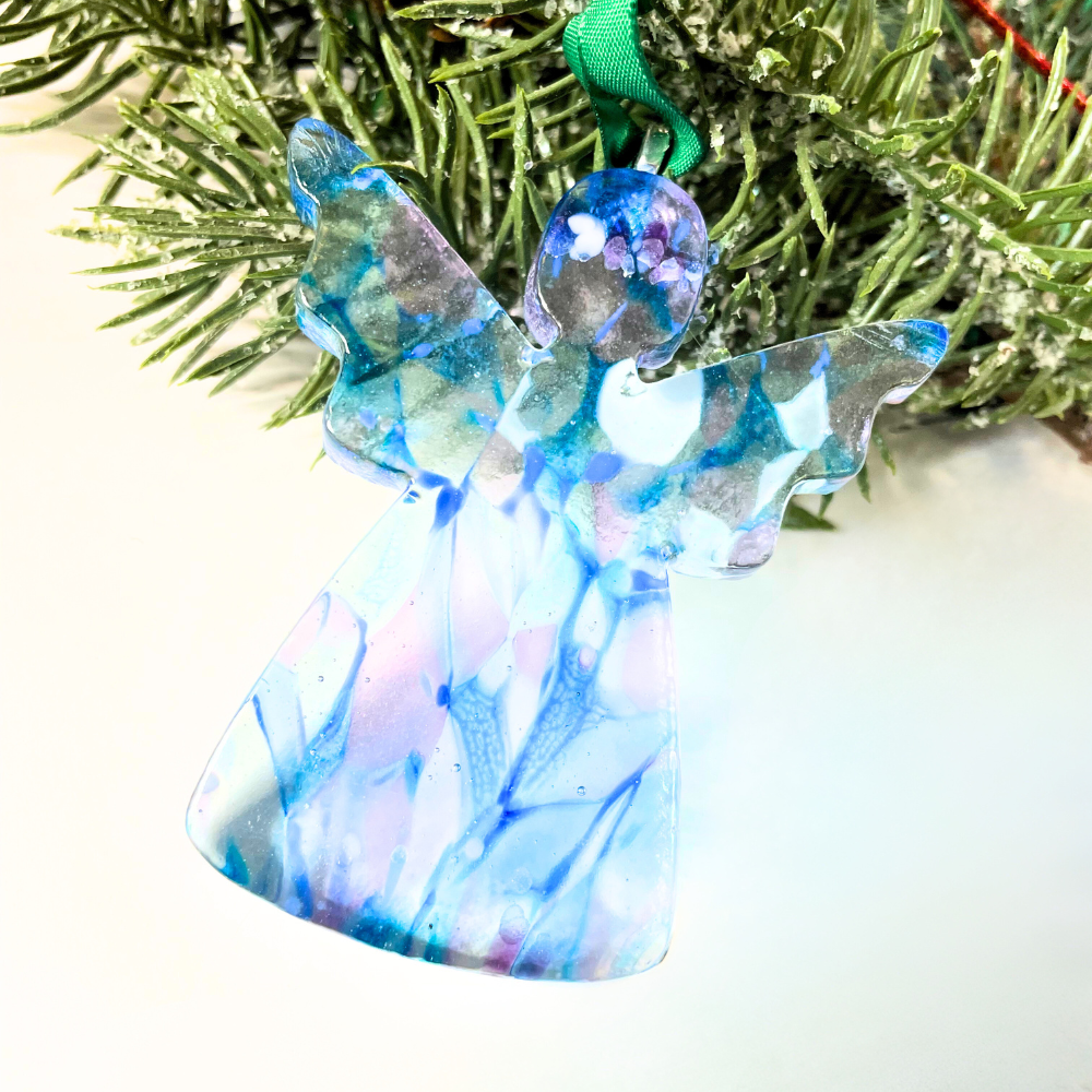 Christmas Angel Fused Glass Ornament