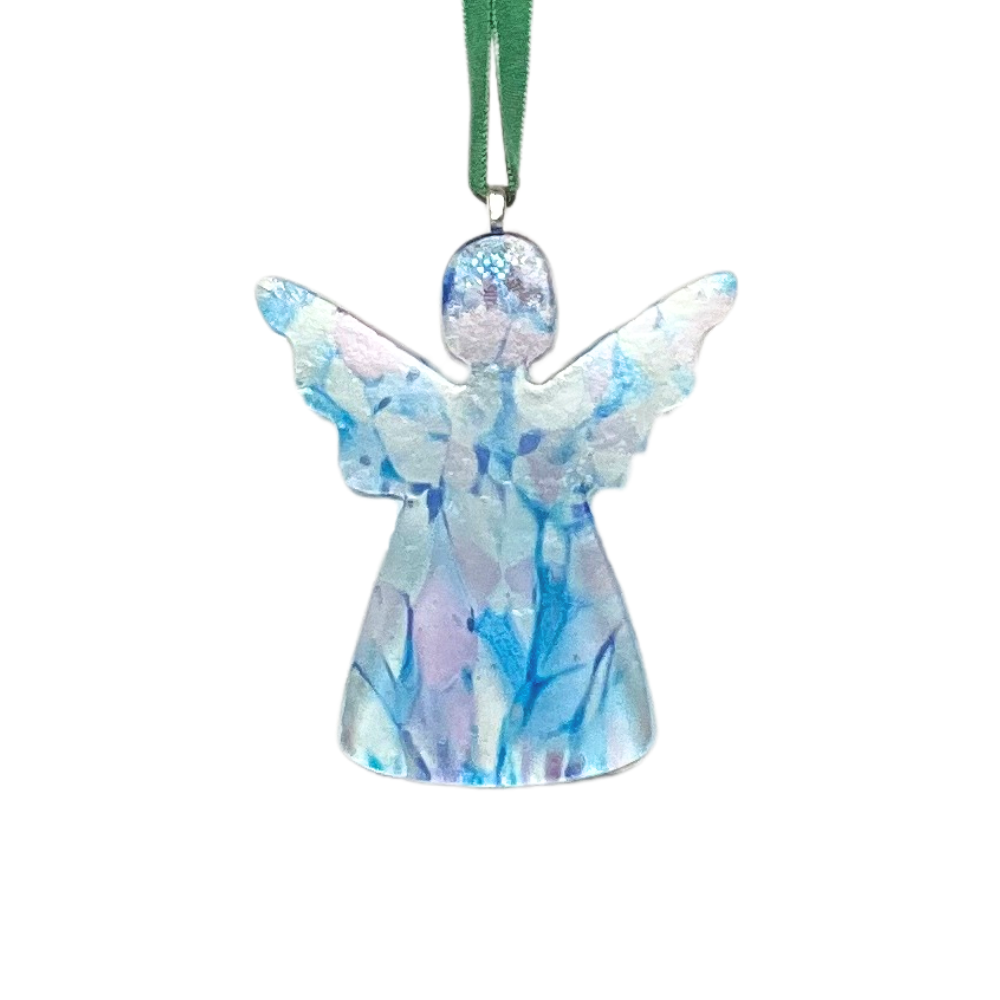 Christmas Angel Fused Glass Ornament