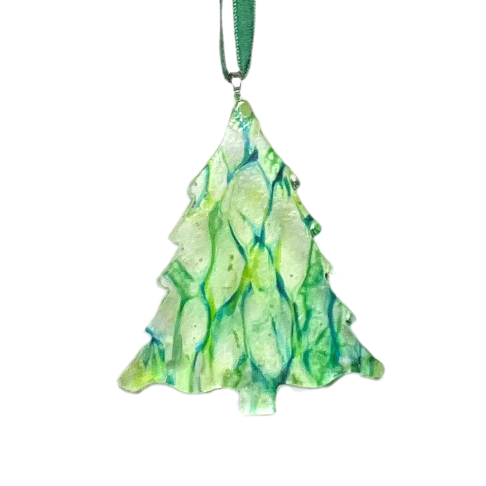 Christmas Tree Fused Glass Ornament