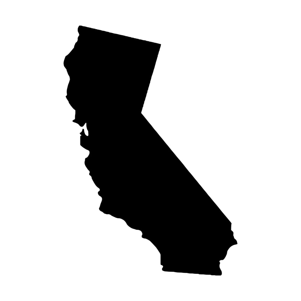 Precut glass shape of California.