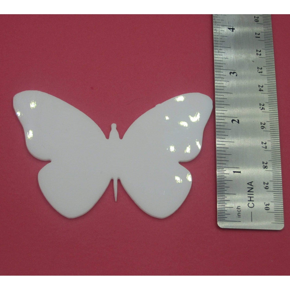 Precut glass shape of butterfly with size.