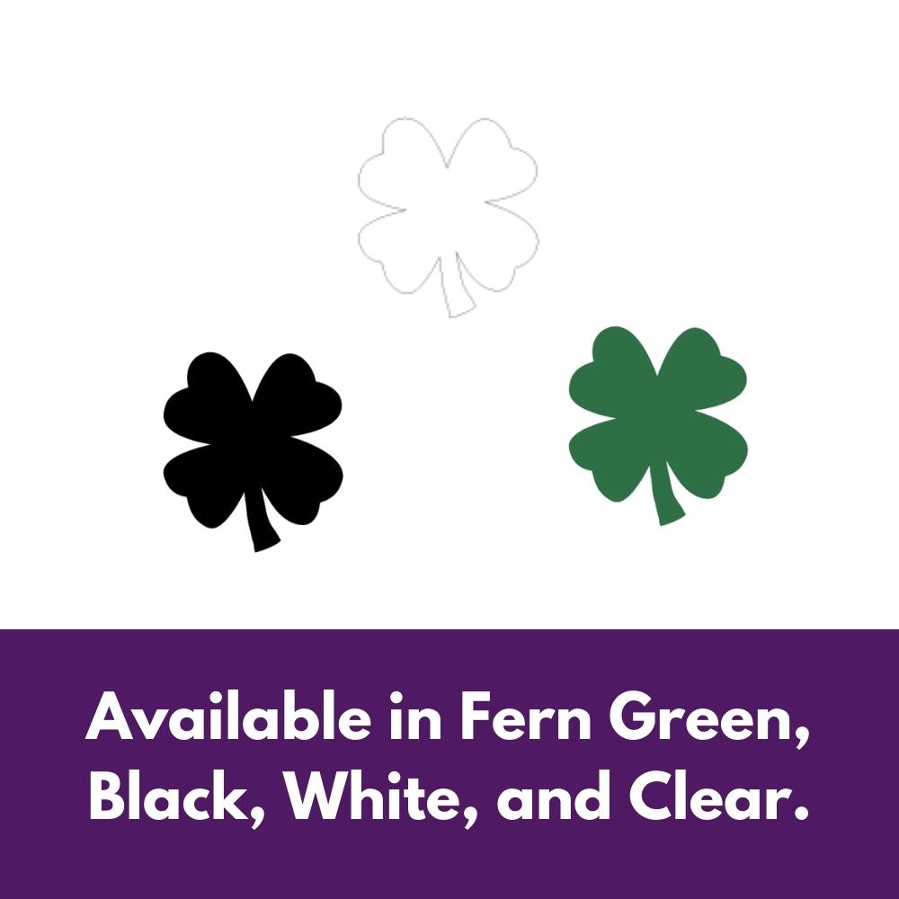 Precut glass shape of a 4 leaf clover in multiple colours.