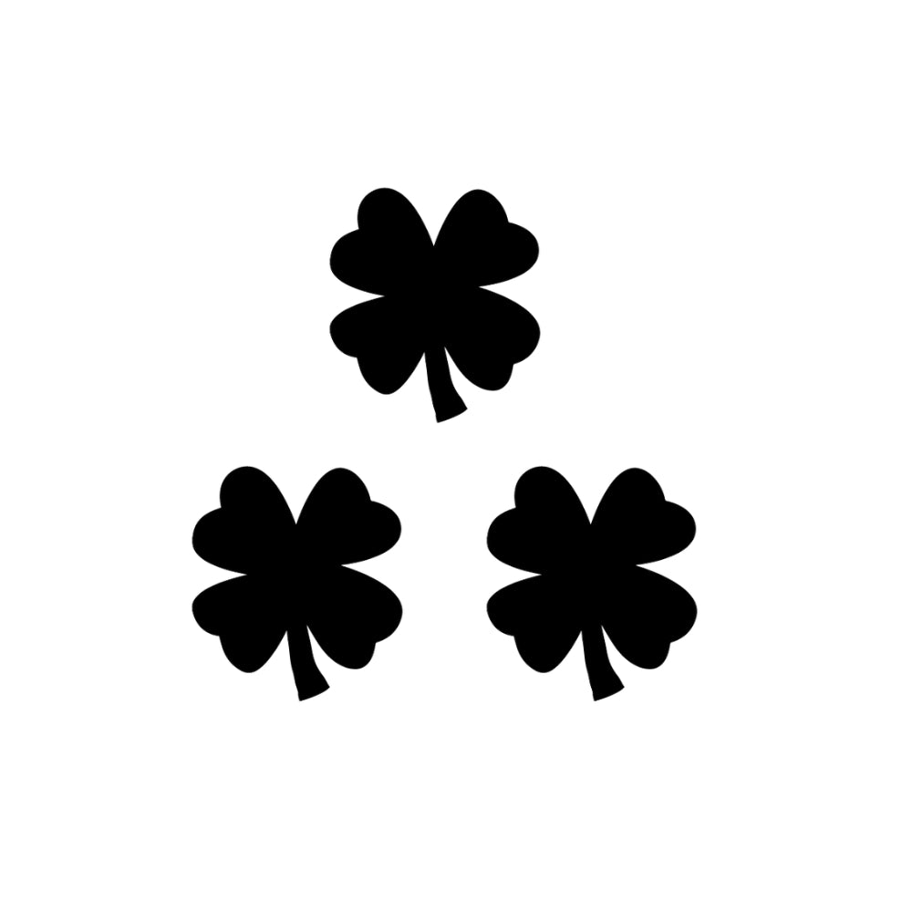 Precut glass shape of three 4 leaf clovers.