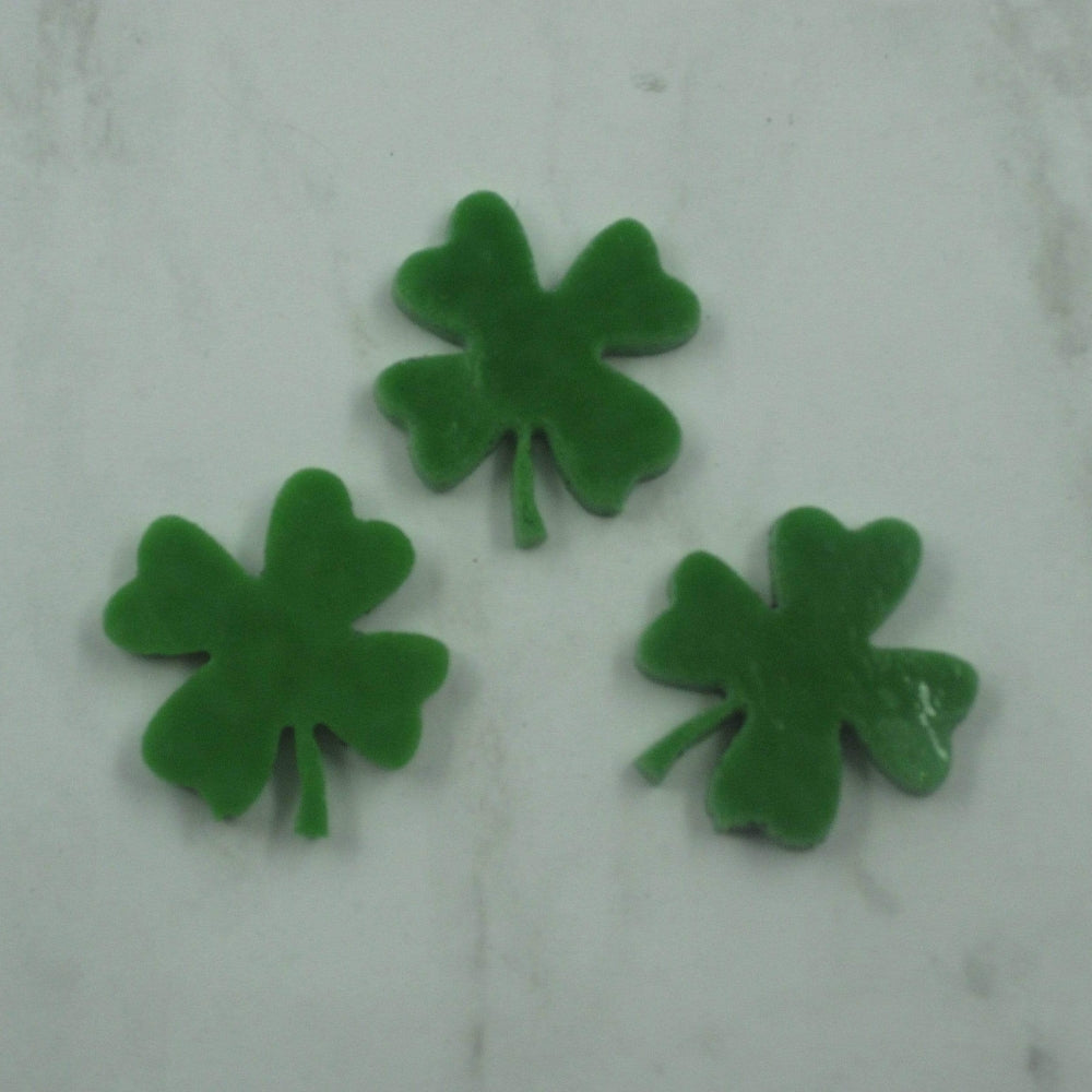 Precut glass shape of a 4 leaf clover.