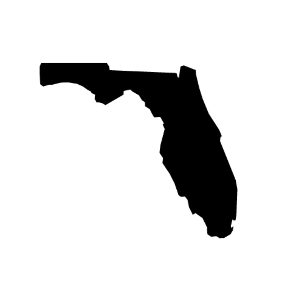 Precut glass shape of Florida.