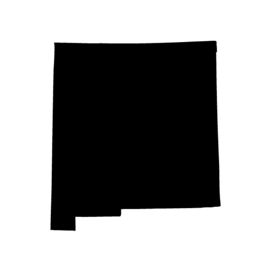 Precut glass shape of New Mexico in black.