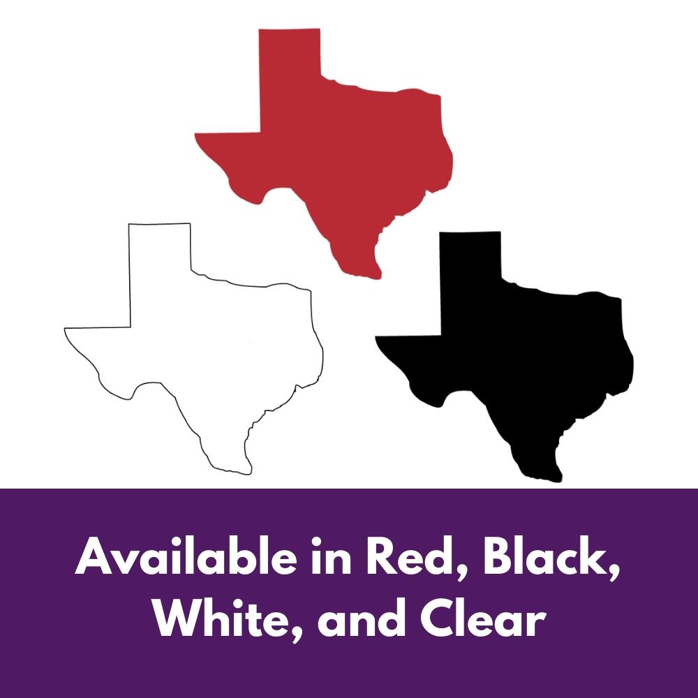 Precut glass shape of Texas in multiple colours.