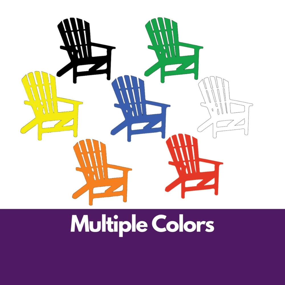 Precut glass shape of an adirondak chair in multiple colours.